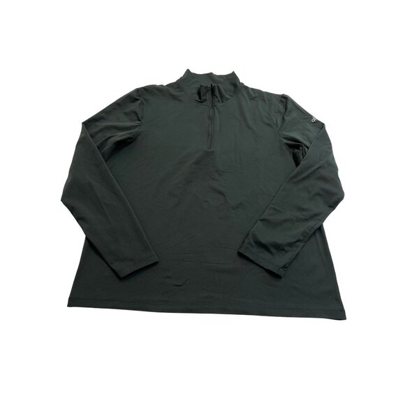 ALO Yoga Conquer 1/4 Zip Reform Long Sleeve in Charcoal Green - Picture 1 of 6